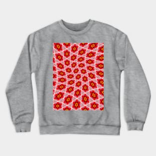 Red Floral Pattern Crewneck Sweatshirt